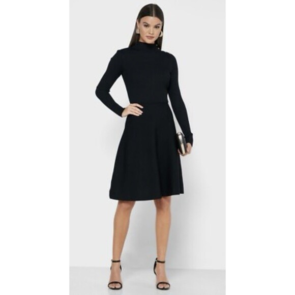 Ted Baker London Josey Black Skater Sweater Dress Size 2/4 EUC - Picture 1 of 9
